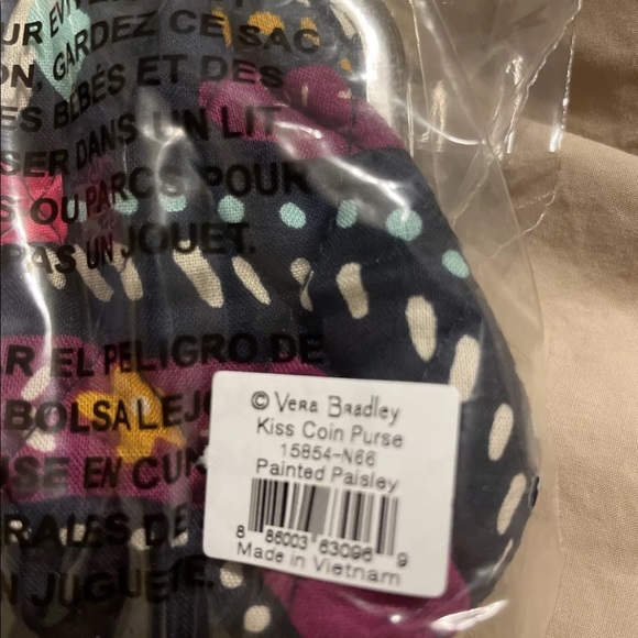 Vera Bradley Kisslock Coin Purse Wallet in Painted Paisley Pattern MSRP $35 - Picture 3 of 3